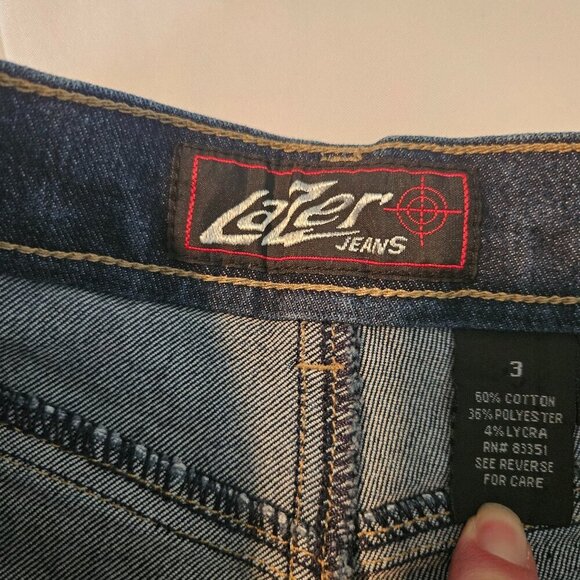 Lazer Flare High Rise Silver Stud Embellished Straight Leg Jeans Size 3 - Picture 11 of 12